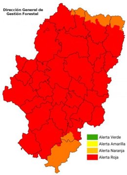 Nivel de Alerta de Peligro de Incendios Forestales (NAPIF) para el 9 de agosto de 2025.