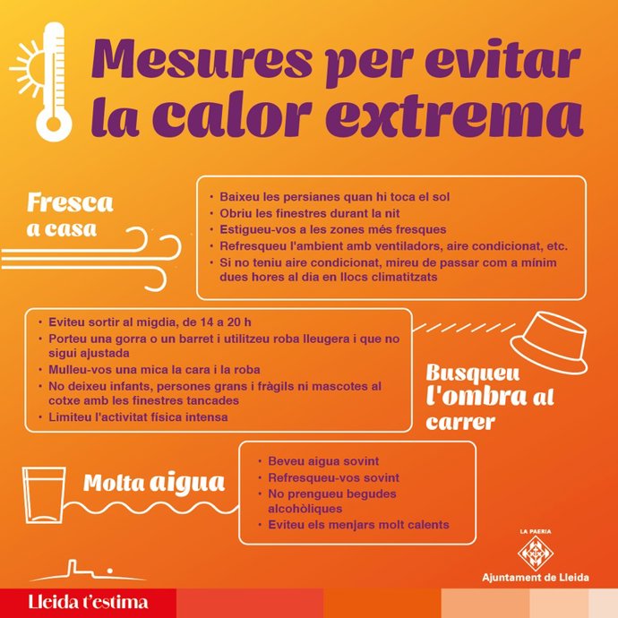Cartell de la Paeria amb recomanacions