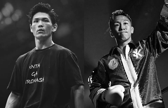 Los boxeadores japoneses Hiromasa Urakawa y Shigetoshi Kotari