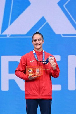 La gimnasta española Melania Rodríguez conquista la medalla de bronce en la final de doble mini tramp de gimnasia artística en los Juegos Mundiales