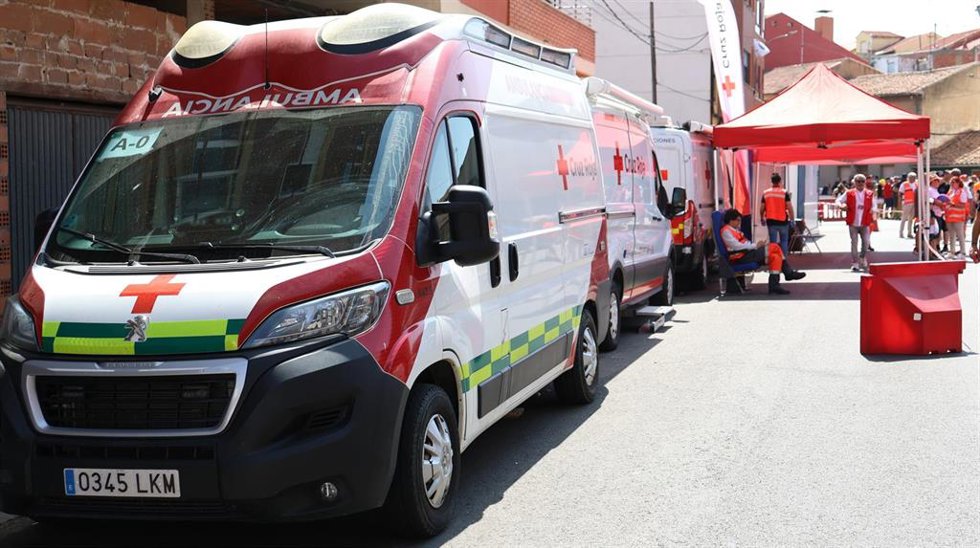 Imagen de uno de los dispositivos móviles de Cruz Roja para el Gran Premio de La Bañeza 2025