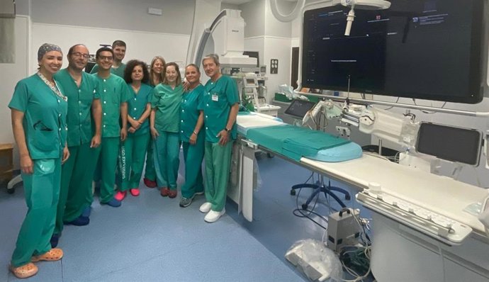 El equipo de Cardiología Intervencionista del Hospital Universitario de Badajoz.