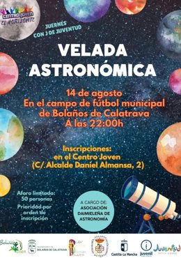 Cartel de la velada astronómica.
