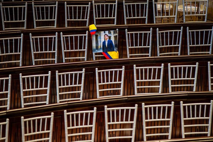 Una fotografía del senador colombiano Miguel Uribe 