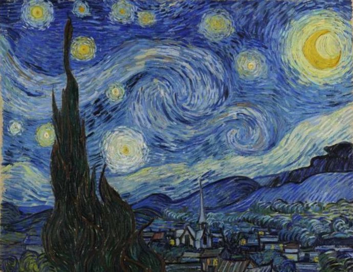 Os padrões de rotação em "Starry Night" (Noite estrelada) de Vincent van Gogh podem nos ajudar a visualizar a instabilidade quântica Kelvin-Helmholtz (KHI).
