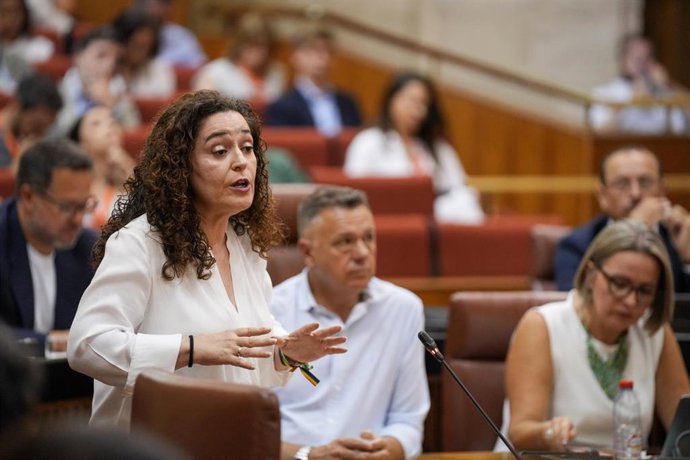 La portavoz del Grupo Por Andalucía, Inma Nieto, en una imagen de archivo en el Pleno del Parlamento. 