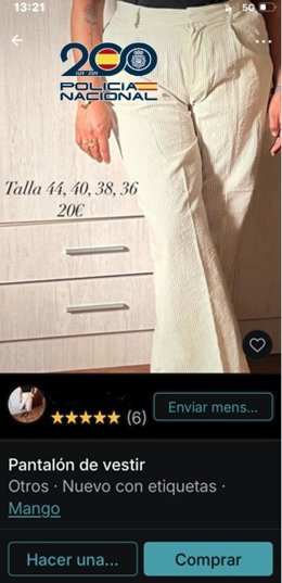 Foto de la Policía Nacional sobre robo de prendas de ropa en Ronda.