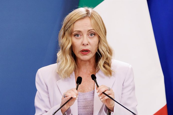 La presidente del Consiglio Giorgia Meloni in occasione del vertice intergovernativo tra Italia e Algeria a Villa Doria Pamphilj, Roma, MercoledĂ�Â 23 Luglio 2025 (Foto Roberto Monaldo / LaPresse) ..Premier Giorgia Meloni at Villa Doria Pamphilj during t