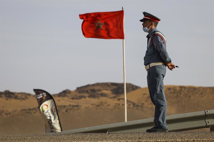 Archivo - Ambiance, Moroccan police during the Rallye du Maroc 2021, from October 8 to 13, 2021 in Zagora, Morocco - Photo Julien Delfosse / DPPI