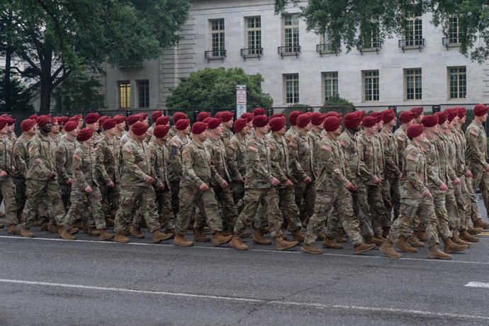 Archivo - June 14, 2025, Bronx, New York, USA: Military parade to celebrate 250th anniversary of US Army was held in Washington, DC on June 14, 2025. Parade was held on a Flag Day which coincidented with birthday for President Donald Trump.