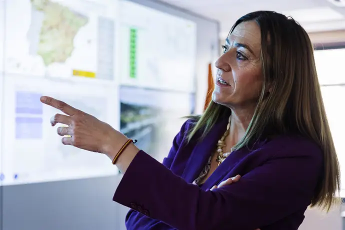 La directora de Protección Civil, Virginia Barcones, durante una entrevista