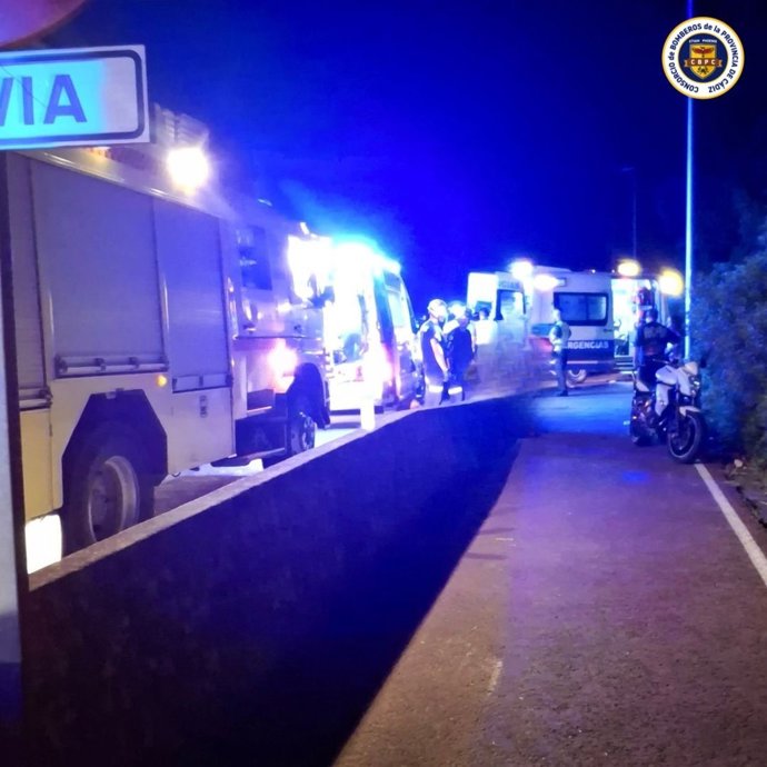 Imagen del accidente entre una moto y un coche en la carretera de Jerez-Arcos.