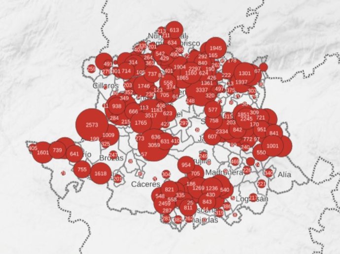 La Diputación de Cáceres pone en marcha visores digitales que facilitan el acceso a datos de 223 municipios de la provincia