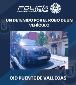Detenido tras protagonizar una persecución por Puente de Vallecas con un coche robado