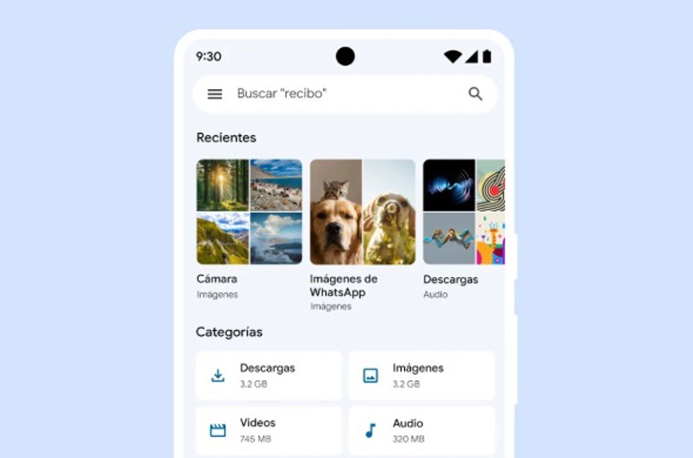 Interfaz de Google Files