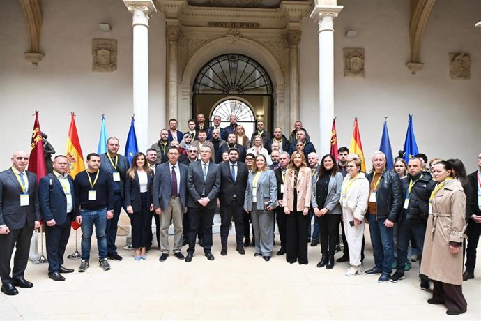 Imagen de archivo de la visita de alcaldes ucranianos a San Esteban el pasado 28 de febrero