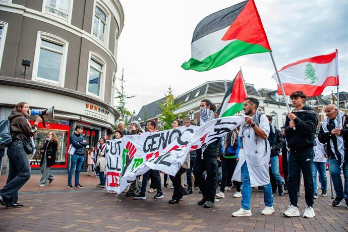 Archivo - Una protesta a favor de Palestina en Nimega, en Países Bajos