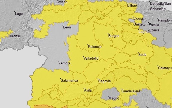 El calor y las tormentas ponen este miércoles en aviso amarillo a casi todas las provincias de CyL