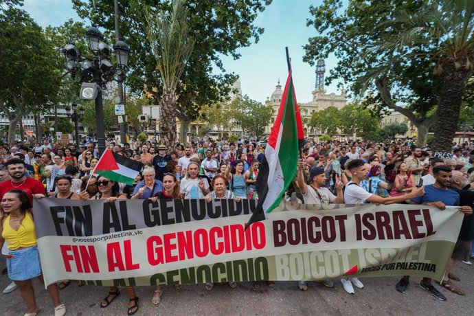 Una protesta clama en València por el fin del genocidio en Gaza