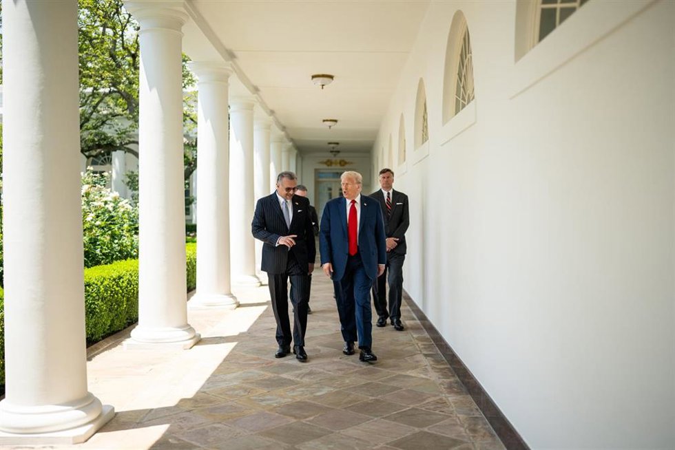 Archivo - El asesor estadounidense para África, Masad Boulos, junto al presidente de Estados Unidos, Donald Trump