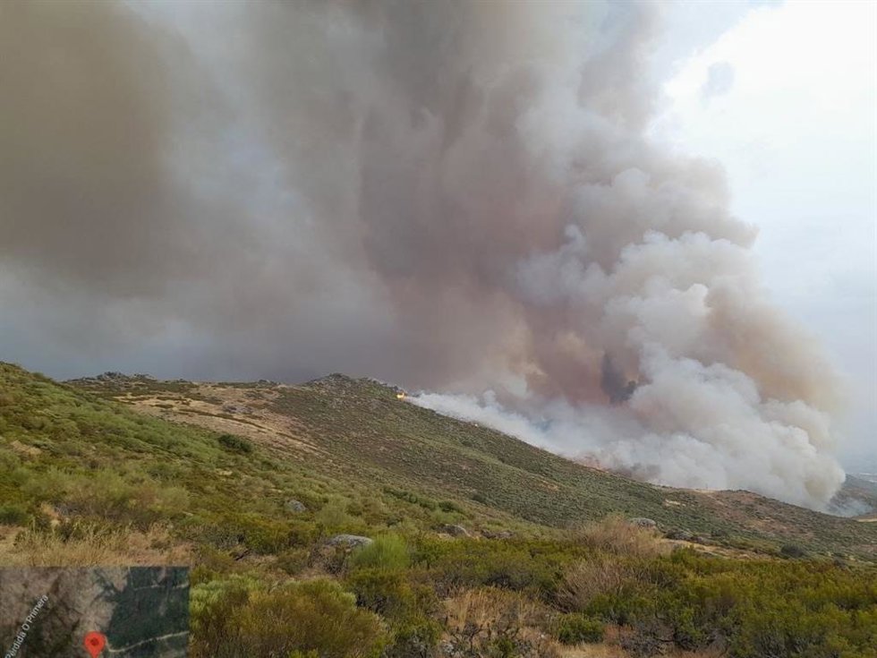 Incendio forestal en Jarilla.