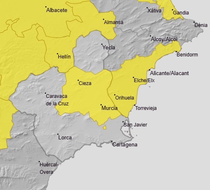 La Vega del Segura, en aviso amarillo por temperaturas máximas de hasta 38 grados