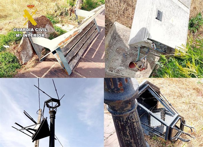 Daños en mobiliario urbano