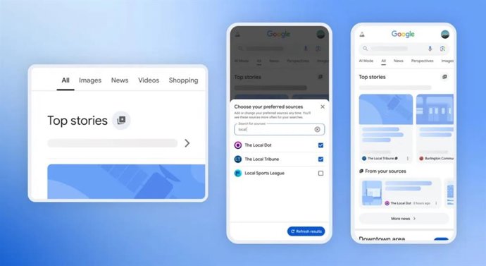 Fuentes preferidas del Buscador de Google