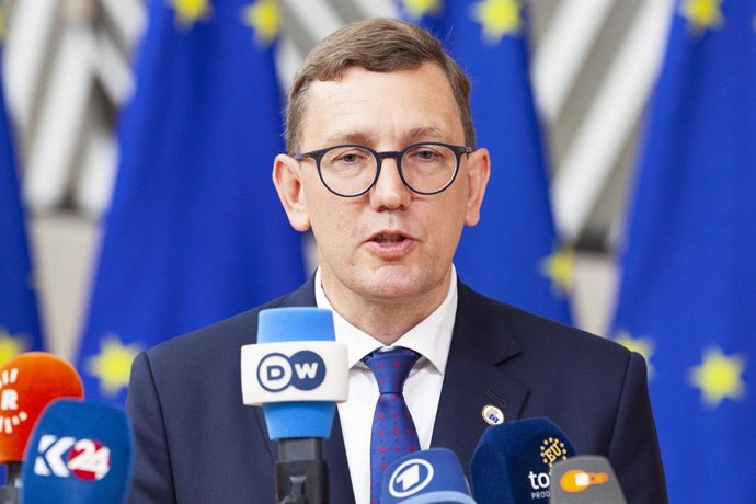 Archivo - 26 de junho de 2025, Bruxelas, Bélgica: Kristen Michal. Os chefes de estado dos 27 países da União Europeia se reuniram hoje na capital belga para uma cúpula europeia, no dia seguinte à cúpula da OTAN em Haia.
