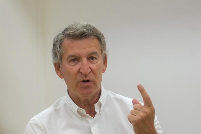O líder do PP, Alberto Núñez Feijóo, em uma entrevista à Europa Press.