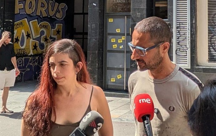 Non Casadevall y Alba Galimany durante la declaración esta mañana