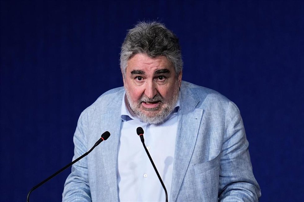 El presidente del CSD, José Manuel Rodríguez Uribes, en la presentación del equipo masculino para el Eurobasket 2025.