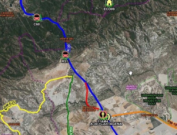 Lugar donde se han registrado los focos del incendio