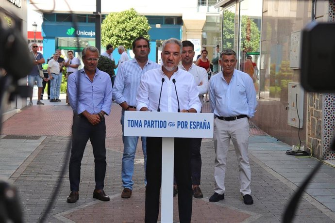 El vicesecretario de Política Autonómica, Municipal y Análisis Electoral del PP, Elías Bendodo, en un acto en Marbella