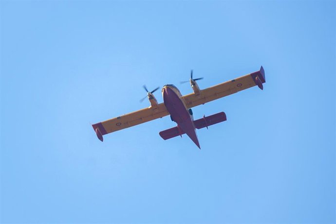 Imagen aérea de un avión del Infoca.