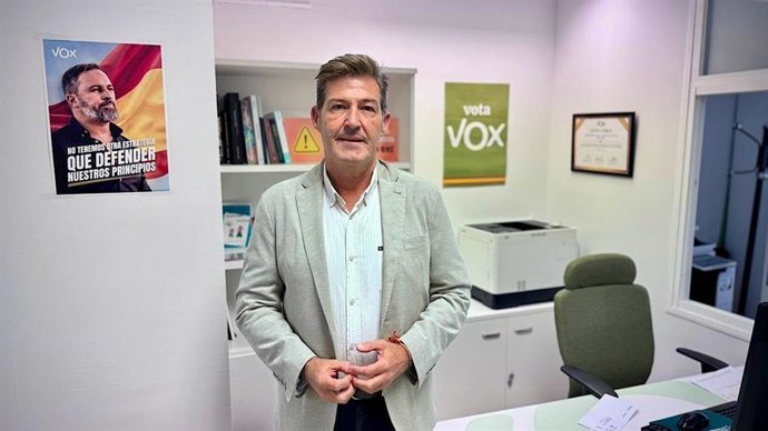 El portavoz del Grupo Municipal Vox en el Ayuntamiento de Málaga, Antonio Alcázar, en una imagen de archivo.