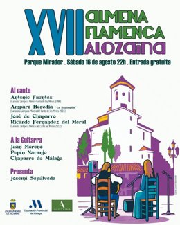 Cartel de la 17 edición del festival del municipio malagueño de Alozaina, Almena Flamenca.