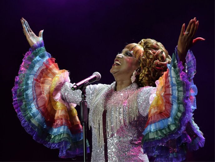 Archivo - La cantante Lucrecia en tributo a Celia Cruz. 