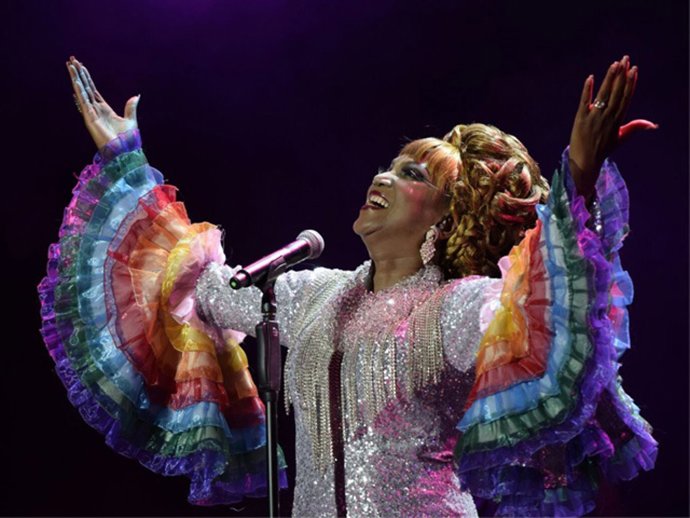 Archivo - La cantante Lucrecia en tributo a Celia Cruz. 