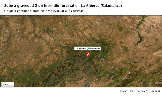 Incendio de gravedad 2 en La Alberca (Salamanca).