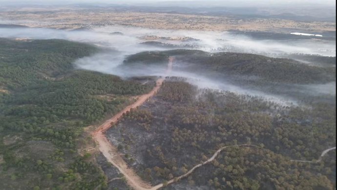 Incendio en Aroche, en Huelva.