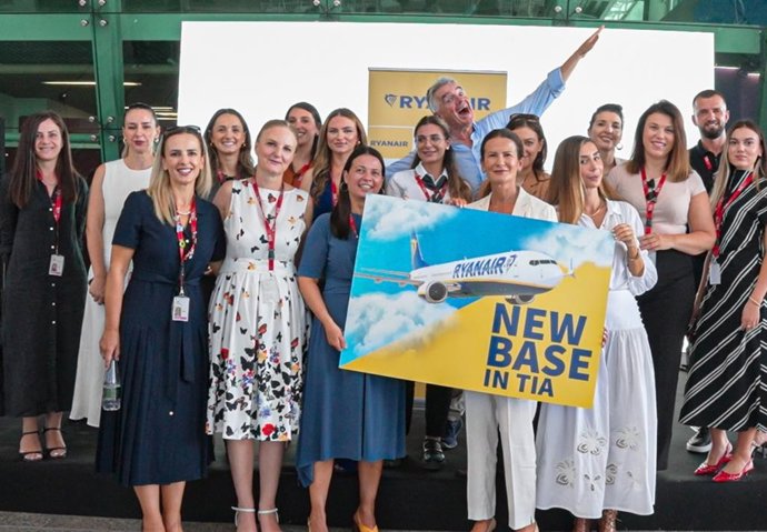 Ryanair abrirá una nueva base en Tirana a partir de abril de 2026.