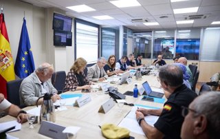 El ministro del Interior, Fernando Grande-Marlaska, ha presidido este jueves el Comité Estatal de Coordinación y Dirección (CECOD) para incendios forestales en la sede de Protección Civil