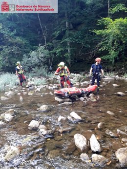 Rescate del ciclista accidentado.