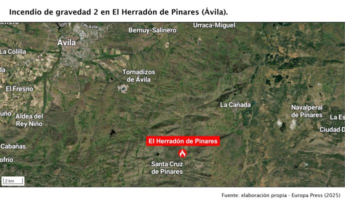 eclarado un incendio de gravedad 2 en El Herradón de Pinares (Ávila)