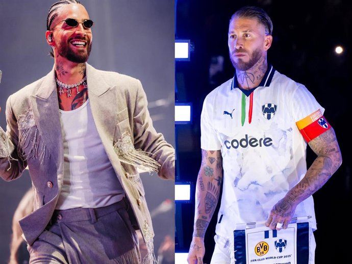 Archivo - Sergio Ramos y Maluma