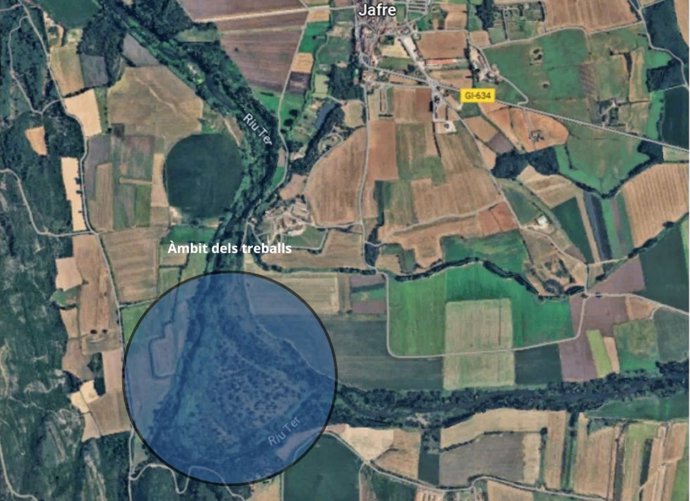 El ámbito previsto para los trabajos en el río Ter