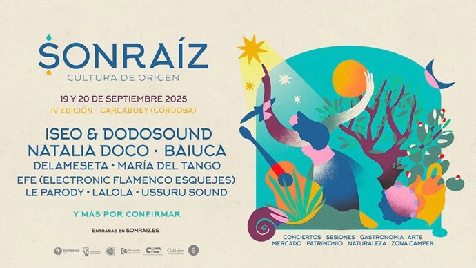 Cartel del festival Sonraíz, que se celebrará en Carcabuey del 19 al 20 de septiembre.
