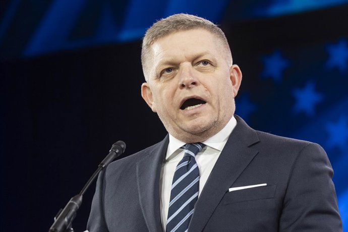Archivo - February 21, 2025, National Harbor, Maryland, United States: Prime Minister of Slovakia Robert Fico speaks during 2025 CPAC Conference Day 2 at Gaylord Convention Center in National Harbor, Maryland