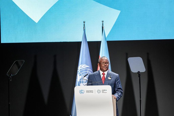 Archivo - November 12, 2024, Baku, Azerbaijan, Azerbaijan: UMARO SISSOCO EMBALO, President of Guinea-Bissau speaks at The World Leaders Climate Action Summit of COP29...The COP is the largest gathering of High Level officials in the world that focuses on 
